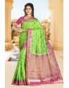 Deserving Green Art Silk Tussar Saree