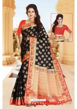 Fantastic Balck Zari Work Designer Saree