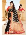 Fantastic Balck Zari Work Designer Saree