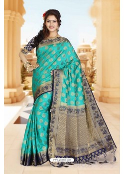 Fashionistic Turquoise Designer Saree