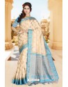 Beautiful Off White Silk Saree