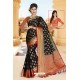 Observable Black Art Silk Tussar Saree