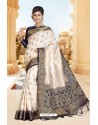 Fabulous White Silk Designer Saree