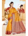 Fab Yellow Art Silk Zari Work Designer Saree