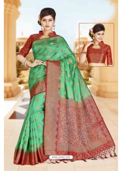 Charming Green Designer Saree