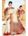 Fabulose Art Silk Tussar Zari Work Designer Saree