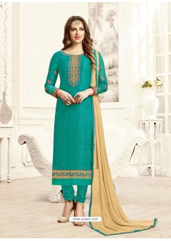 Magical Aqua Mint Churidar Suit