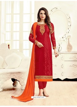 Eyeful Crimson Churidar Salwar Suit