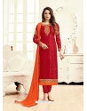 Eyeful Crimson Churidar Salwar Suit