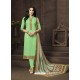 Marvelous Sea Green Cotton Satin Churidar Suit