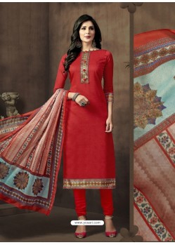 Gorgeous Cotton Satin Churidar Suit