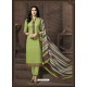 Magnificent Green Cotton Suit