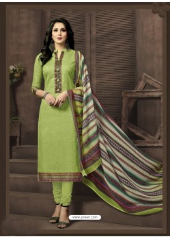 Magnificent Green Cotton Suit