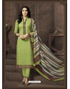 Magnificent Green Cotton Suit