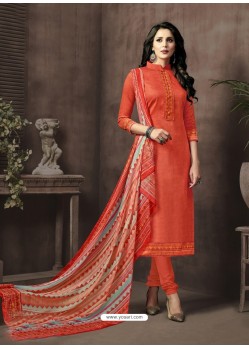 Radiant Cotton Satin Churidar Salwar Suit