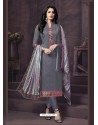 Exceptional Grey Cotton Churidar Suit