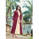 Maroon Georgette Designer Readymade Tunic Kurti