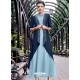 Exclusive Sky Blue Embroidered Georgette Long Kurti