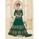 Fashionistic Designer Green Heavy Embroidered Anarkali Suit