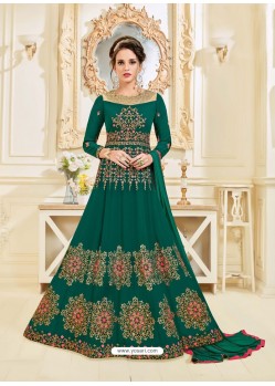 Fashionistic Designer Green Heavy Embroidered Anarkali Suit