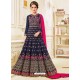 Girlish Designer Navy Blue Heavy Embroidered Anarkali Suit