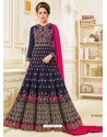 Girlish Designer Navy Blue Heavy Embroidered Anarkali Suit