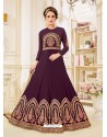 Eye Catching Deep Scarlet Embroidered Anarkali Suit