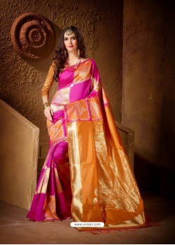 Astonishing Multi Colour Jacquard Cotton Silk Saree