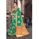 Unbelievable Dark Green Heavy Designer Silk Saree