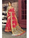 Mind Blowing Fuchsia Heavy Designer Jacquard Silk Saree