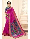 Nice Looking Pink Designer Banarasi Silk Saree