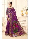 Pleasing Purple Designer Banarasi Silk Saree