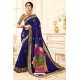 Elegant Navy Blue Designer Banarasi Silk Saree