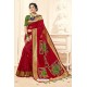 Heavenly Red Designer Banarasi Silk Saree