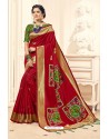 Heavenly Red Designer Banarasi Silk Saree