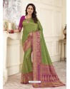 Lovely Parrot Green Traditional Banarasi Art Silk Saree