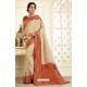 Amazing Cream and Red Traditional Banarasi Art Silk Saree