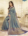 Enhanting Blue and Gold Traditional Banarasi Art Silk Saree