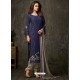 Girlish Dark Blue and Grey Designer Salwar Suit