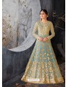 Sky Blue and Gold Five Star Nett Gown