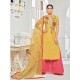 Yellow Heavy Embroidred Designer Plazzo Suits