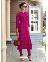 Pink Printed Rayon Trendy Readymade Kurti