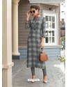 Grey Printed Rayon Trendy Readymade Kurti