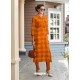 Orange Printed Rayon Trendy Readymade Kurti