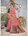 Phenomenal Light Pink and Gold Banarasi Silk Designer Saree