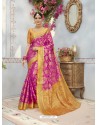 Perfect Pink And Orange Banarasi Silk Saree