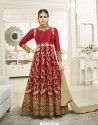 Red Silk Heavy Embroidered Designer Anarkali Suit