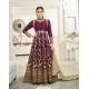 Purple Silk Heavy Embroidered Designer Anarkali Suit