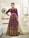 Purple Silk Heavy Embroidered Designer Anarkali Suit