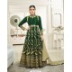 Dark Green Silk Heavy Embroidered Designer Anarkali Suit